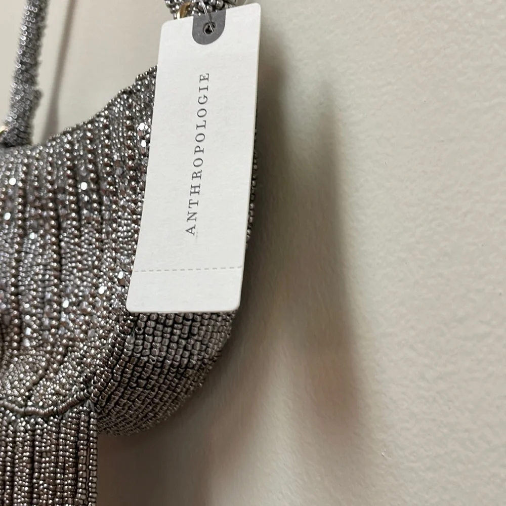 New Anthropologie Mini Half Moon Beaded Shoulder Bag!!🔥🔥🔥 - Picture 9 of 16